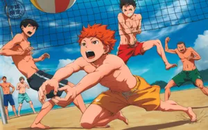 Haikyuu Teams At The Beach Wallpaper