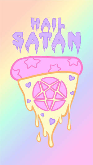 Hail Satan Pastel Gore Gothic Art Wallpaper