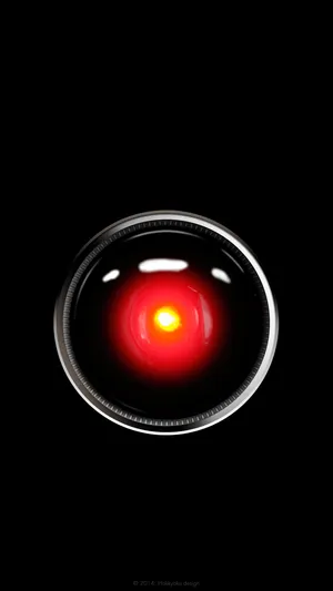Hal 9000 Minimalist Black Wallpaper