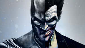 Half Batman Half Joker Fanart Wallpaper