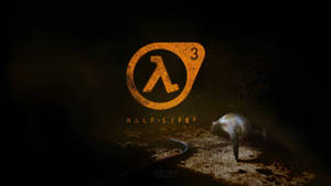 Half-life Logo On Dark Wooden Room Wallpaper