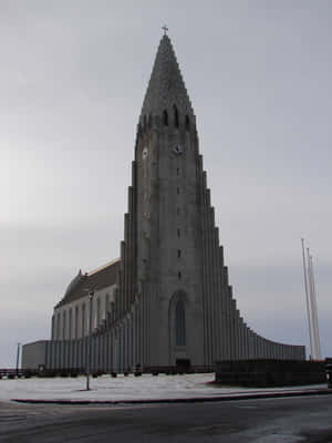 Hallgrimskirkja Church During Winter Wallpaper