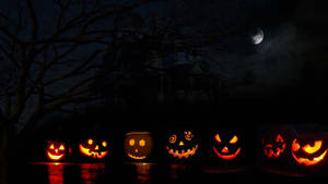 Halloween Aesthetic Pc Scary Pumpkins Wallpaper