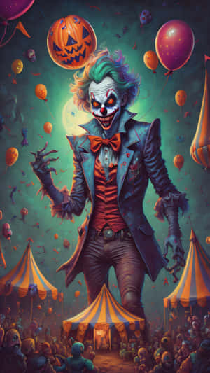 Halloween Carnival Nightmare Clown Wallpaper