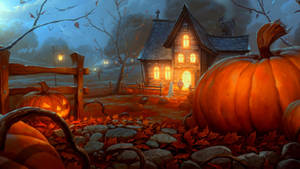 Halloween Farmhouse Wedding Art Wallpaper