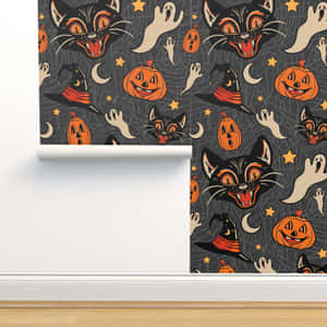 Halloween Pattern Wallpaper Wallpaper