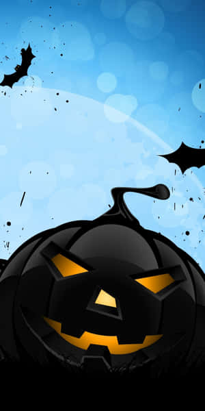 Halloween Pumpkin Batsi Phone Wallpaper Wallpaper