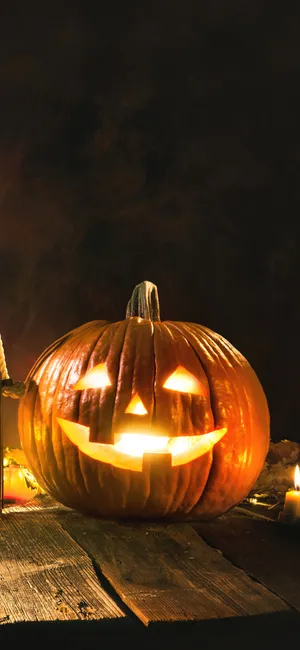 Halloween Pumpkin Glowi Phone Wallpaper Wallpaper