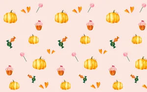 Halloween Pumpkin Plain Pink Wallpaper