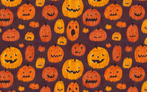 Halloween Pumpkins Pattern Wallpaper