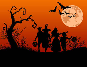 Halloween Silhouette Laptop Art Wallpaper