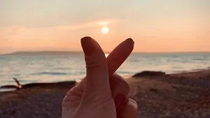 Hand Heart Beach Wallpaper