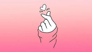 Hand Heart Illustration Wallpaper
