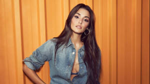 Hande Ercel With Denim Top Wallpaper