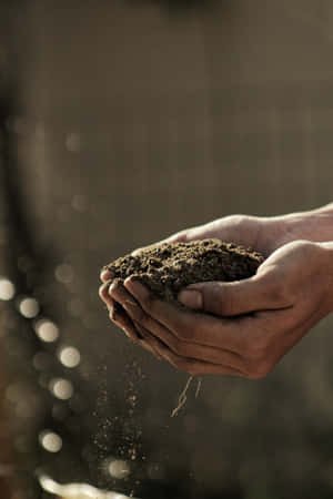 Hands Carrying A Natural Earth Soil Wallpaper