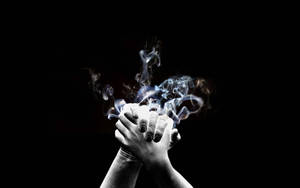 Hands With Smoke Black Mac Wallpaper