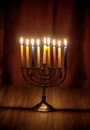 Hanukkah Candelabra Table Wallpaper