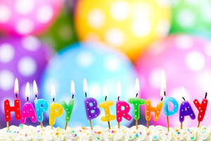 Happy Birthday Background Cake Balloons Wallpaper