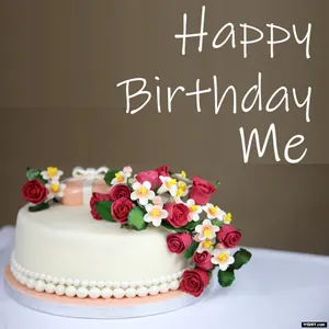 Happy Birthday To Me Floral Cake Wallpaper