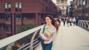 Happy College Scholar Student Millennium Bridge Wallpaper