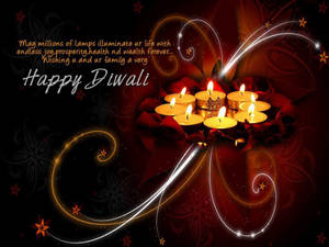 Happy Diwali Candle Lights Wallpaper