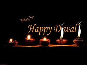Happy Diwali Candles In Dark Wallpaper