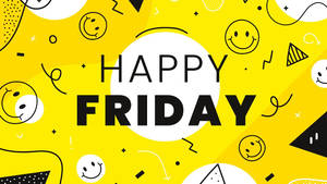 Happy Friday Yellow Doodle Wallpaper