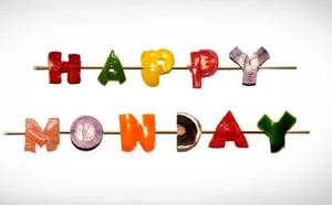 Happy Monday Vegetable Letters Wallpaper