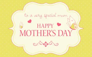 Happy Mothers Day Card Butterflies Yellow Art Hd Wallpaper