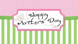 Happy Mothers Day Green And Pink Background Hd Wallpaper
