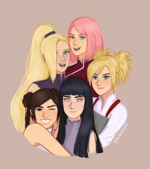 Happy Naruto Girls Fanart Wallpaper