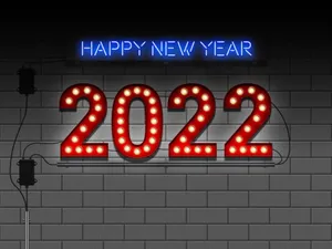 Happy New Year 2022 Bar Light Wallpaper