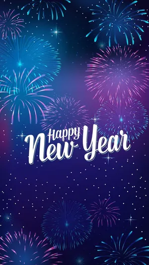 Happy New Year Background With Fireworks Wallpaper