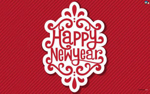 Happy New Year In White And Red Wallpaper