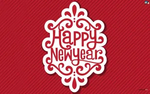 Happy New Year In White And Red Wallpaper