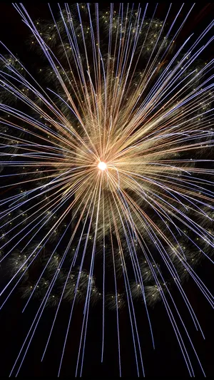 Happy New Year Yellow Firework Iphone Wallpaper
