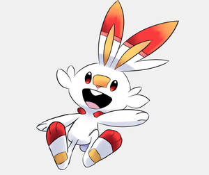 Happy Scorbunny Jump Wallpaper