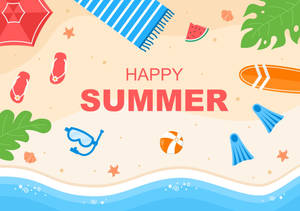 Happy Summer Desktop Art Wallpaper