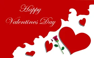 Happy Valentine’s Day Hearts And Rose Wallpaper
