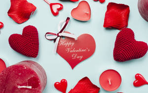 Happy Valentine’s Day Red Candles Wallpaper