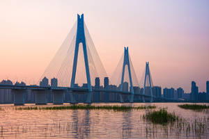 Harbin Bridge At Dusk Wallpaper