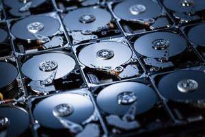 Hard Drives In Abstract Computer Storage Wallpaper