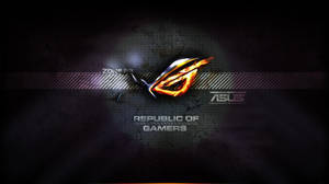 Hardcore Silver And Orange Asus Rog Logo Wallpaper