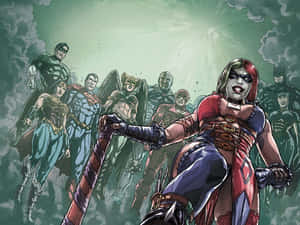 Harley Quinn In Action In Batman Arkham City Wallpaper