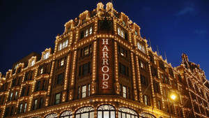 Harrods Dark Blue Wallpaper