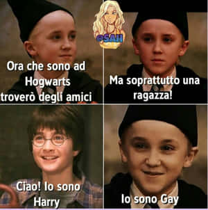 Harry Potter Finds Funny Rivals On The Quidditch Field Wallpaper