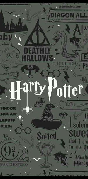 Harry Potter Standing In Front Of Hogwarts School Of Witchcraft & Wizardry Wallpaper