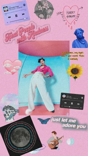 Harry Styles Fine Line Inspired Collage Wallpaper