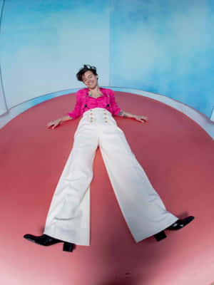 Harry Styles Fine Line Pinkand White Outfit Wallpaper