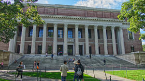 Harvard University Widener Library Entrance Wallpaper